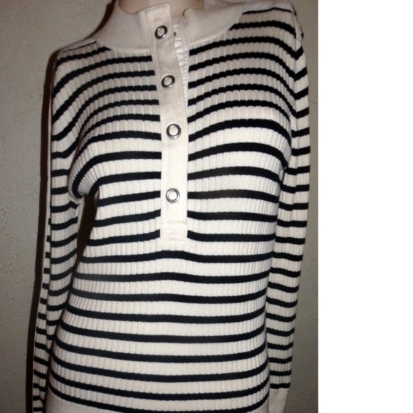 Lauren Ralph Lauren White Black Stripe Shirt - Picture 8 of 8